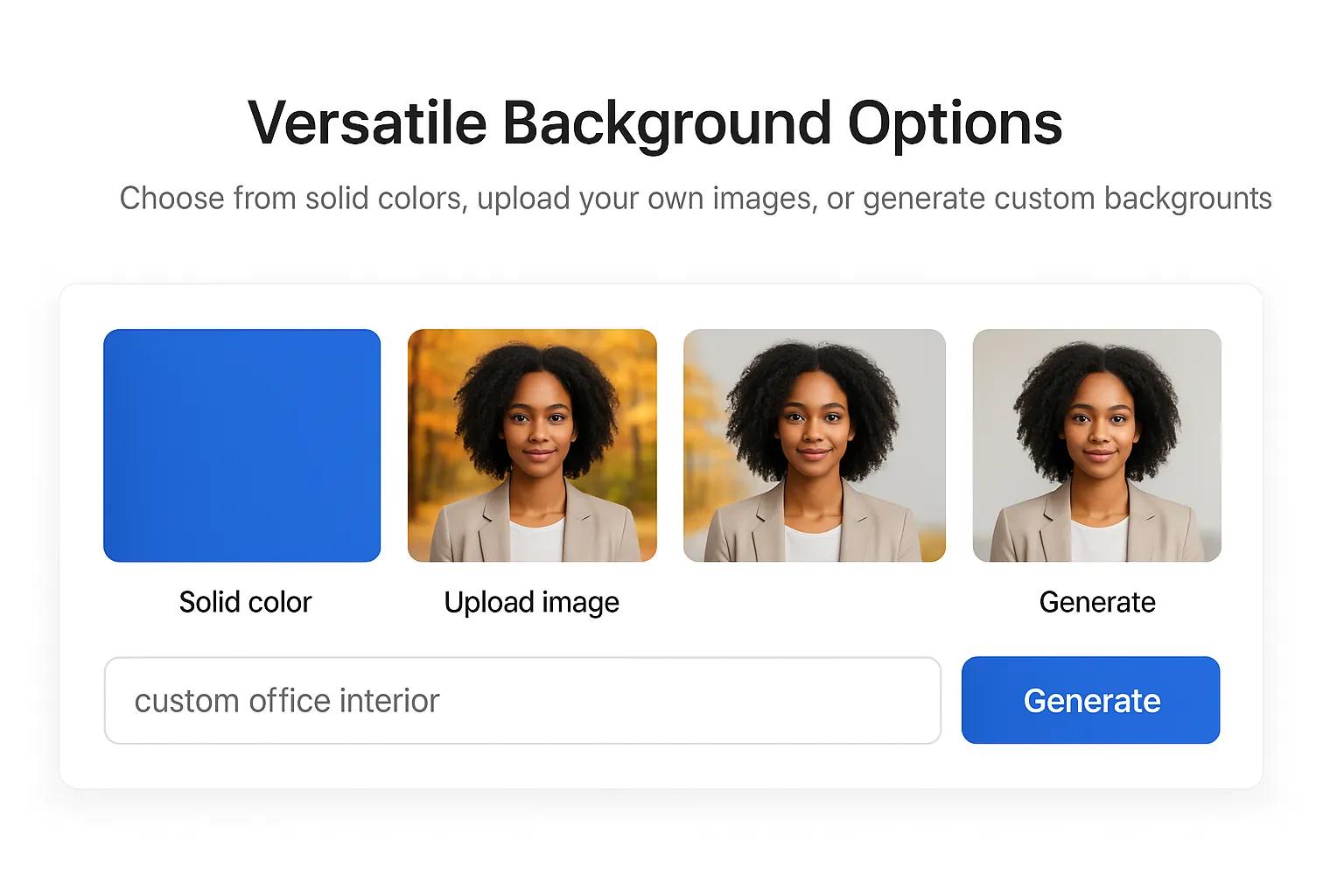 Versatile background options with AI Background Changer
