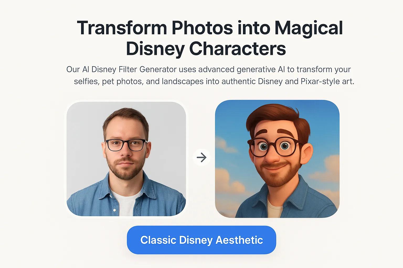 Transformation de photo en personnage de style Disney