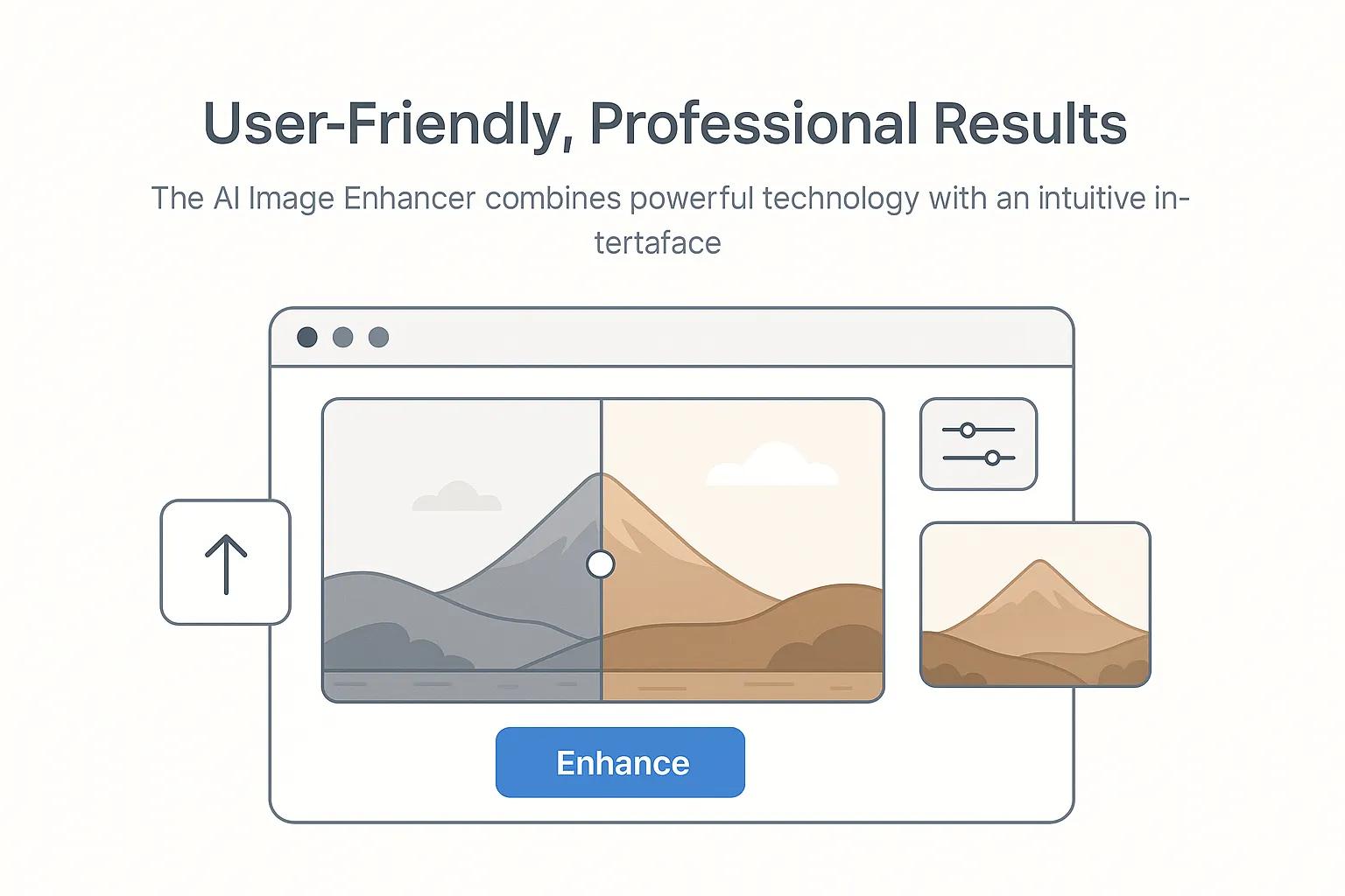 User interface of AI Image Enhancer showing simplicity and results