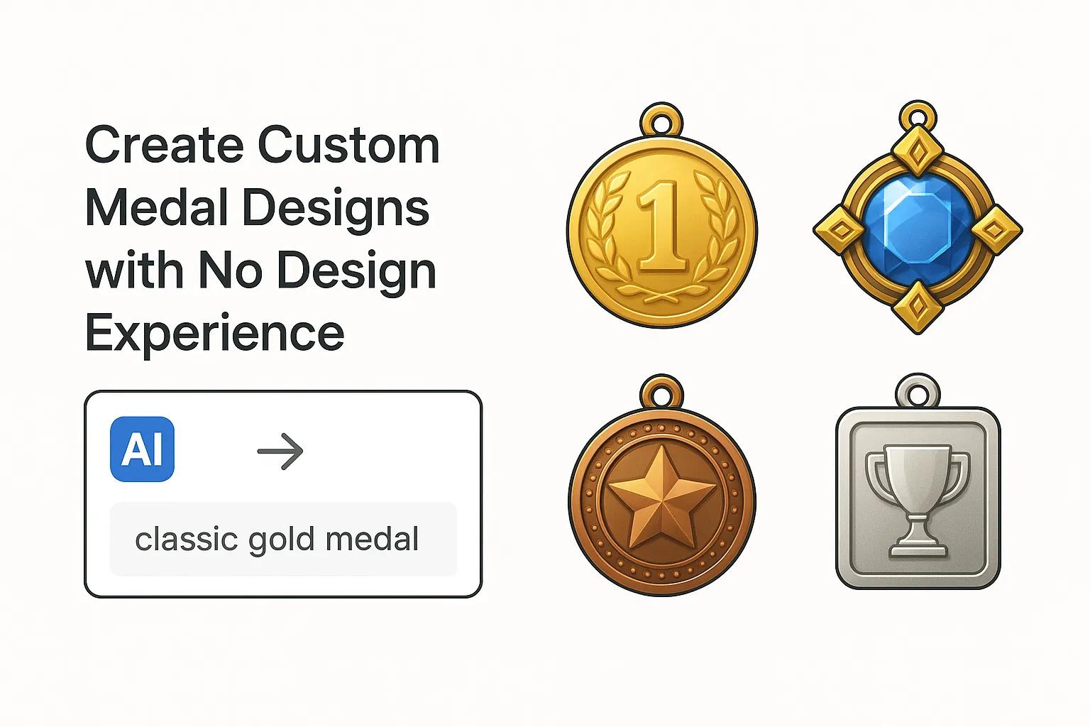 AI Medal Generator creating custom medal designs