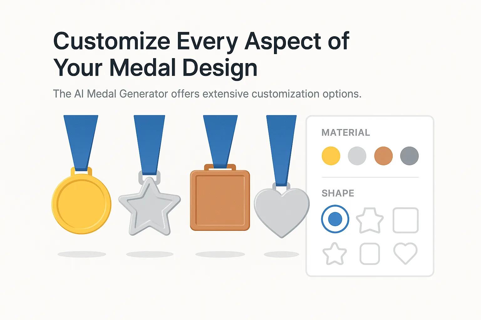 Customizing medal materials and shapes with AI Medal Generator