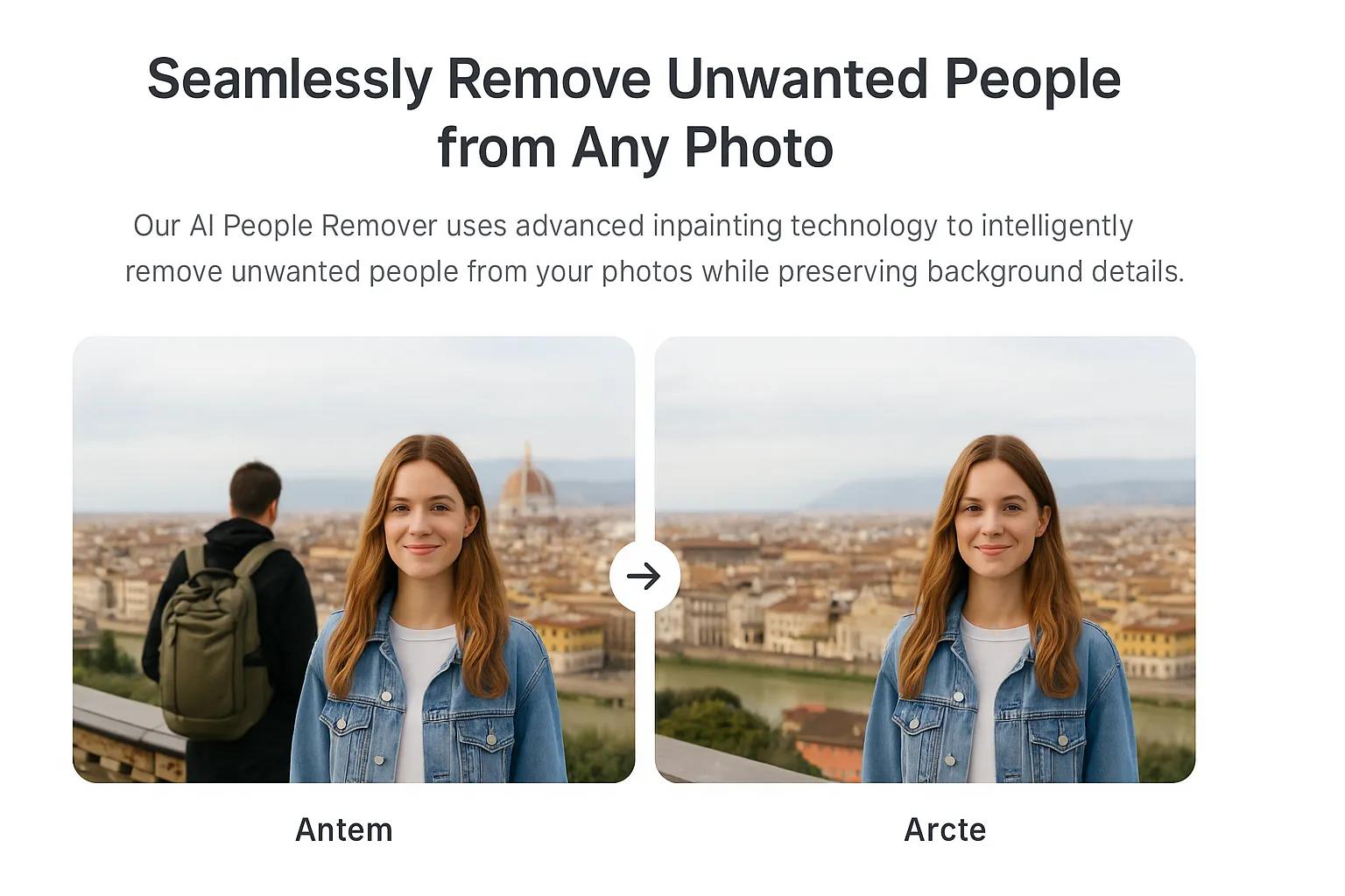 AI People Remover seamlessly erasing people from photos