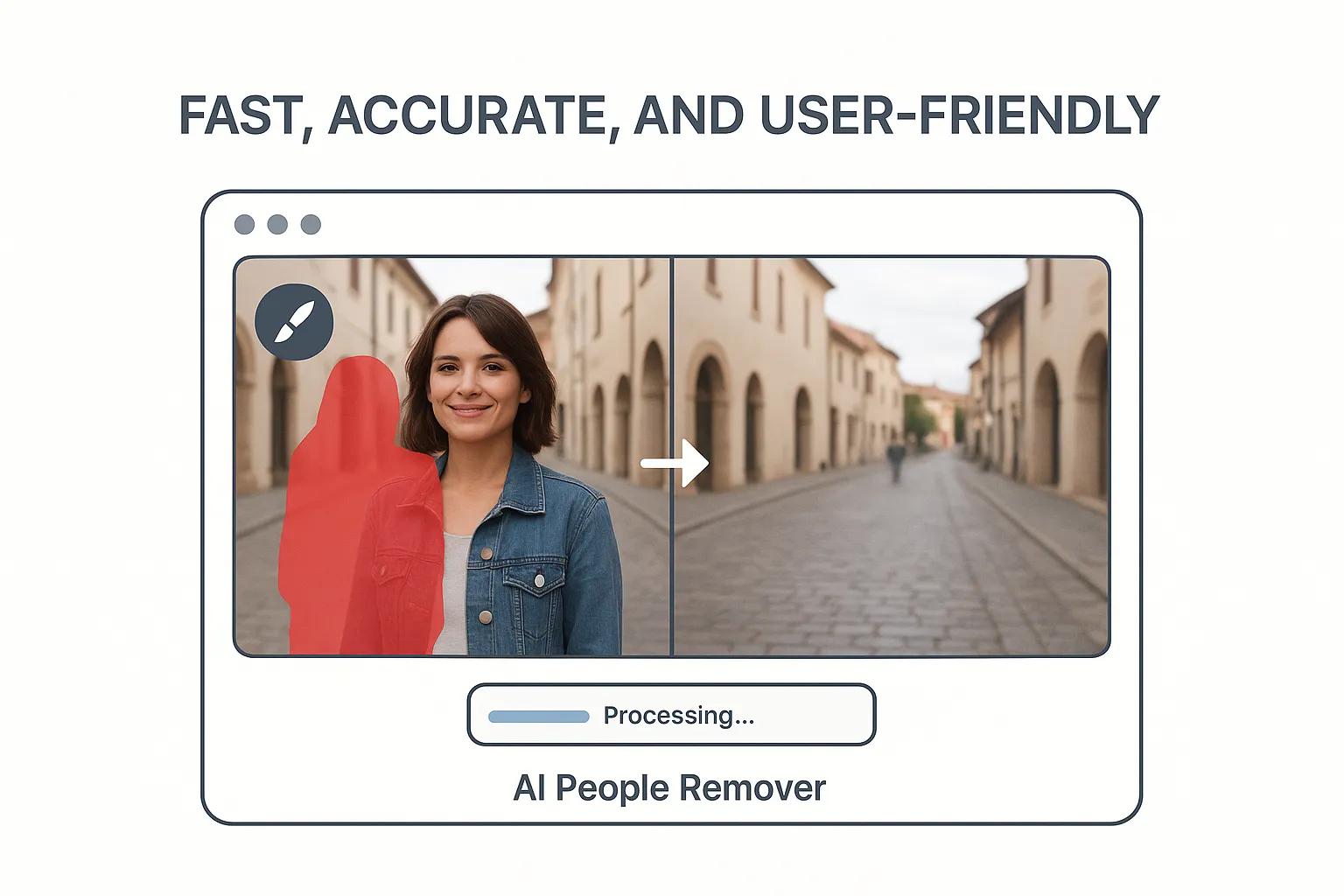 User-friendly interface of AI People Remover