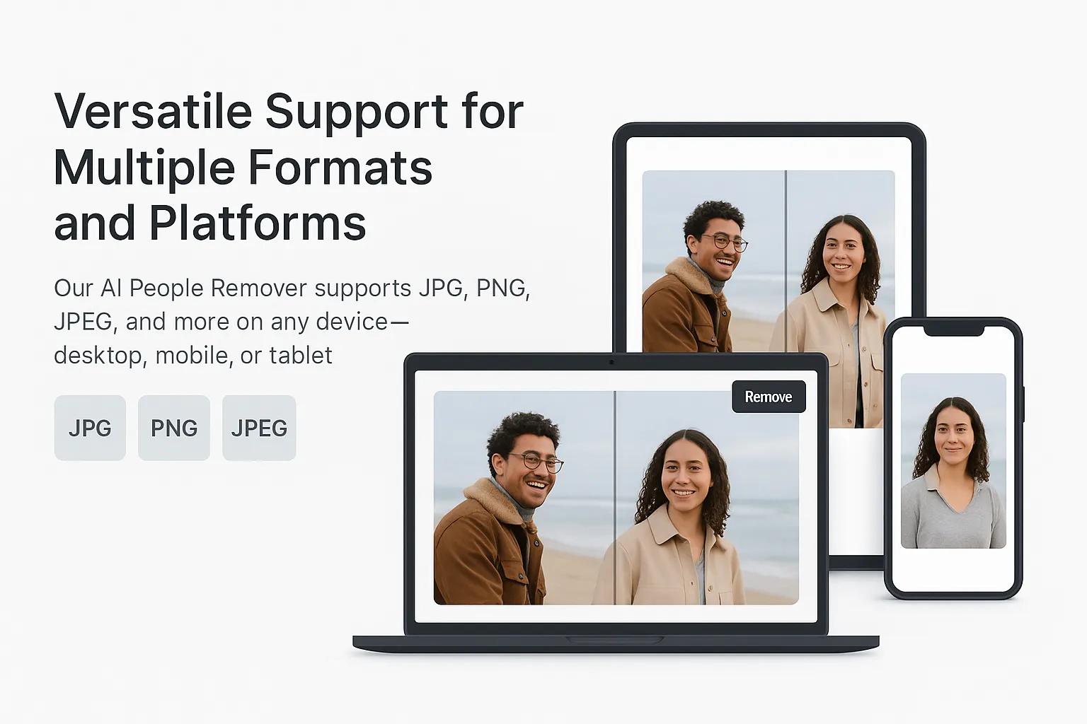 Multiple format support with AI People Remover