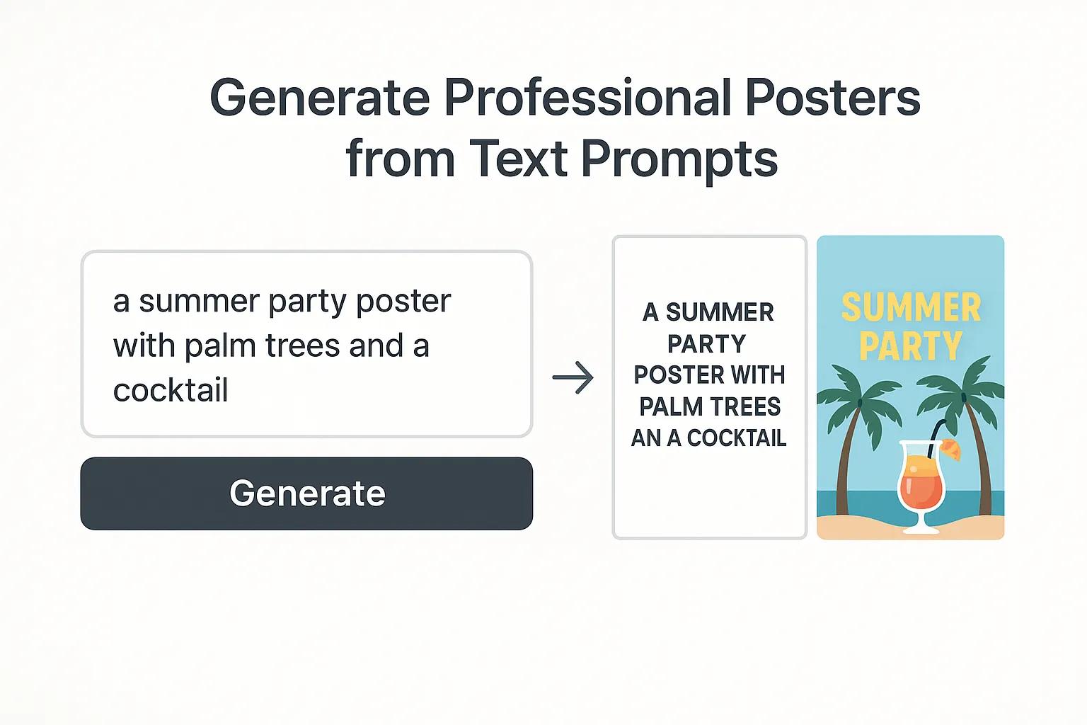 AI Poster Generator creating custom designs from text prompts