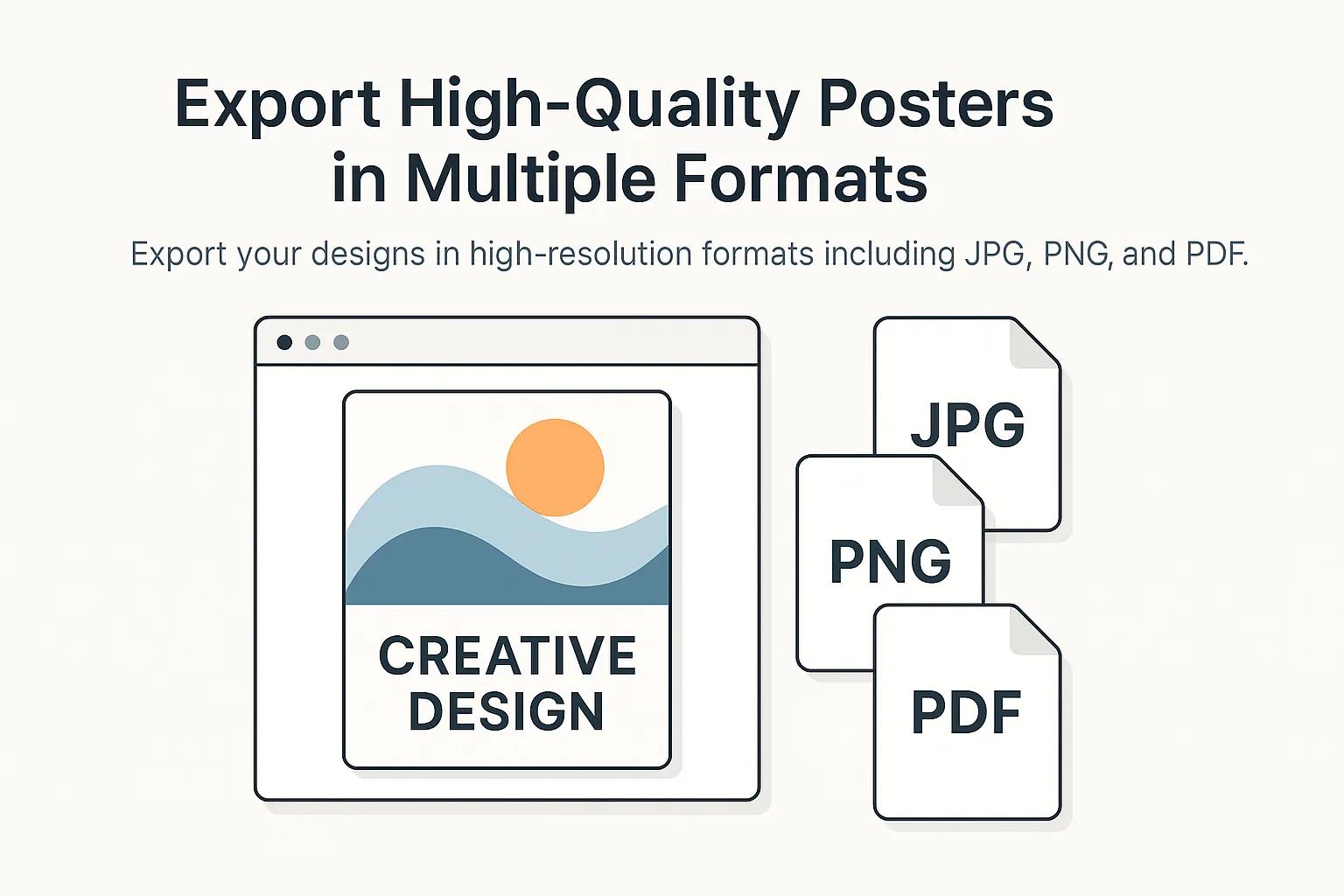 Sharing and exporting posters created with AI Poster Generator