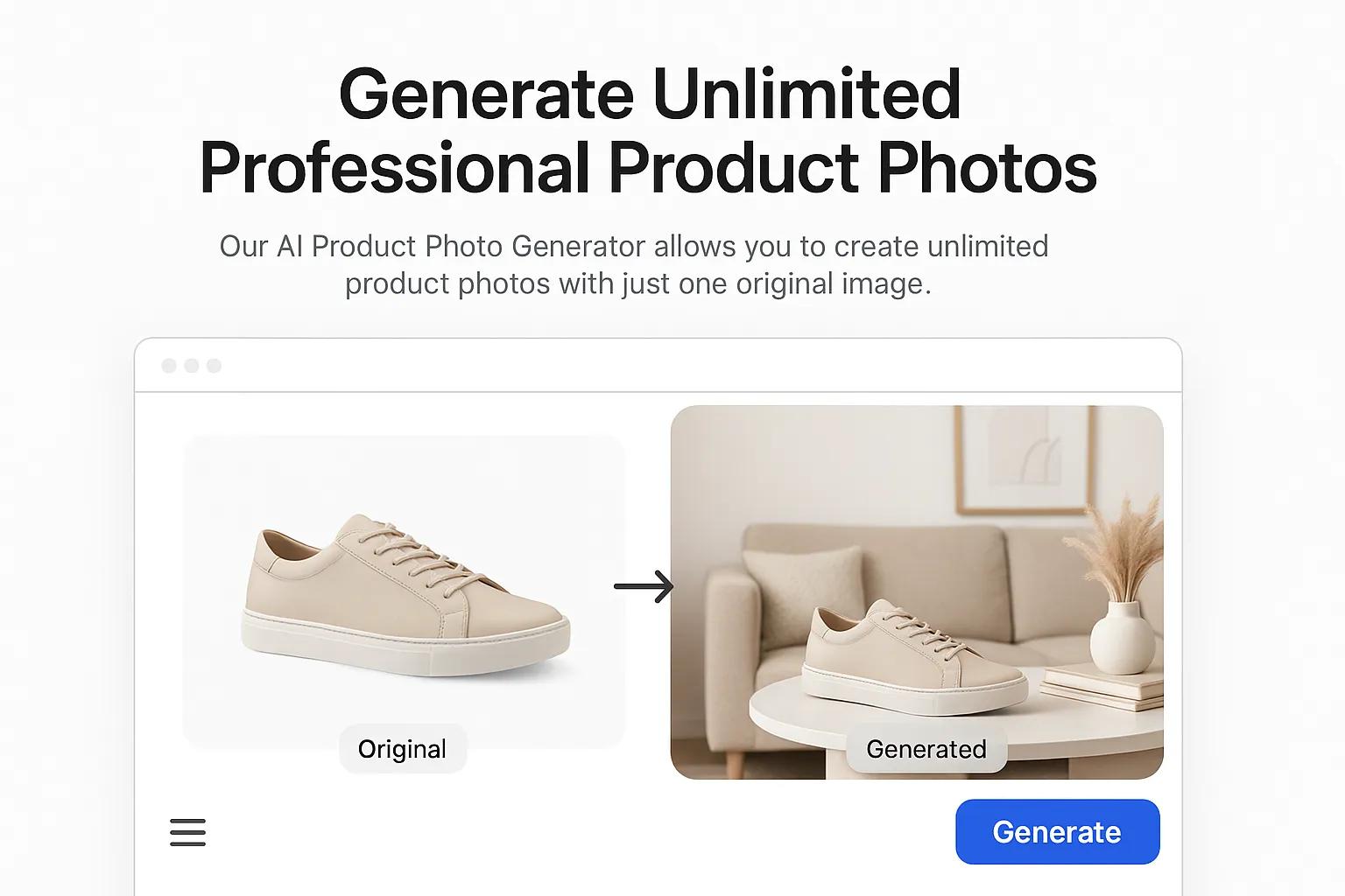 AI Product Photo Generator creating multiple product images