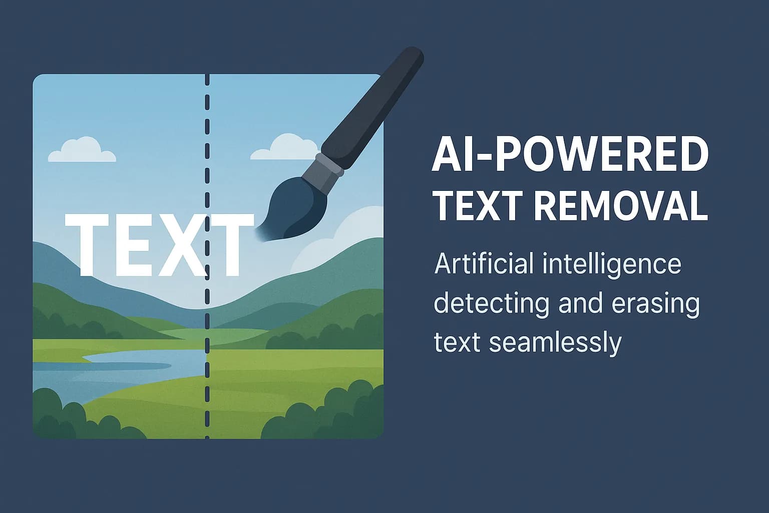 AI-powered remove text from image tool demonstrating text removal process