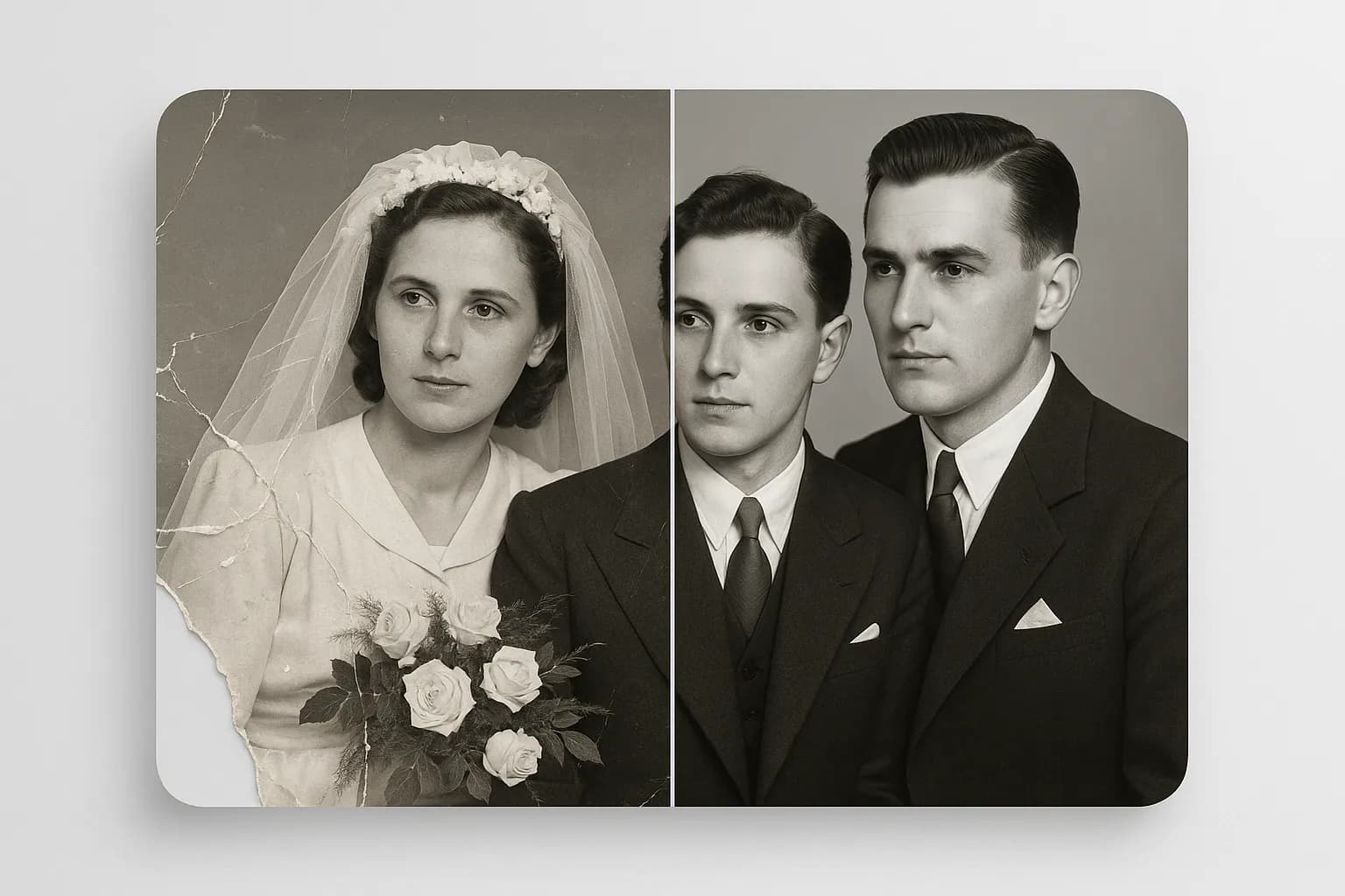 High-quality restored photo showing enhanced details and clarity