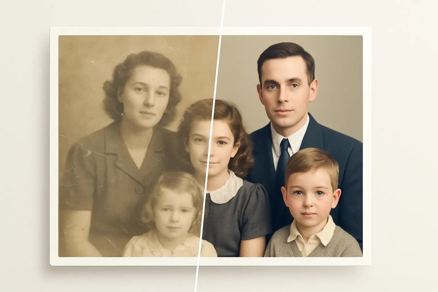 AI technology unblurring a blurry photo to crystal clear image